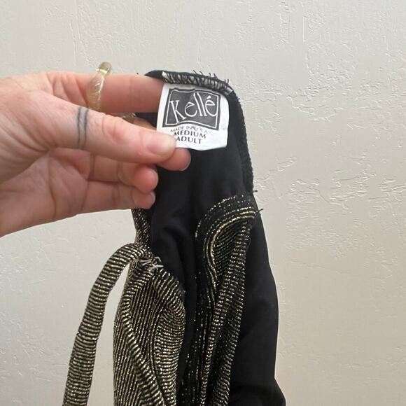 Vintage 90s/Y2K Gold Metallic Cowl Neck Slip Tank Top - Picture 5 of 5